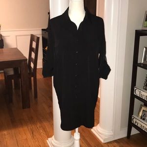Black convertible sleeve shirt dress - size M